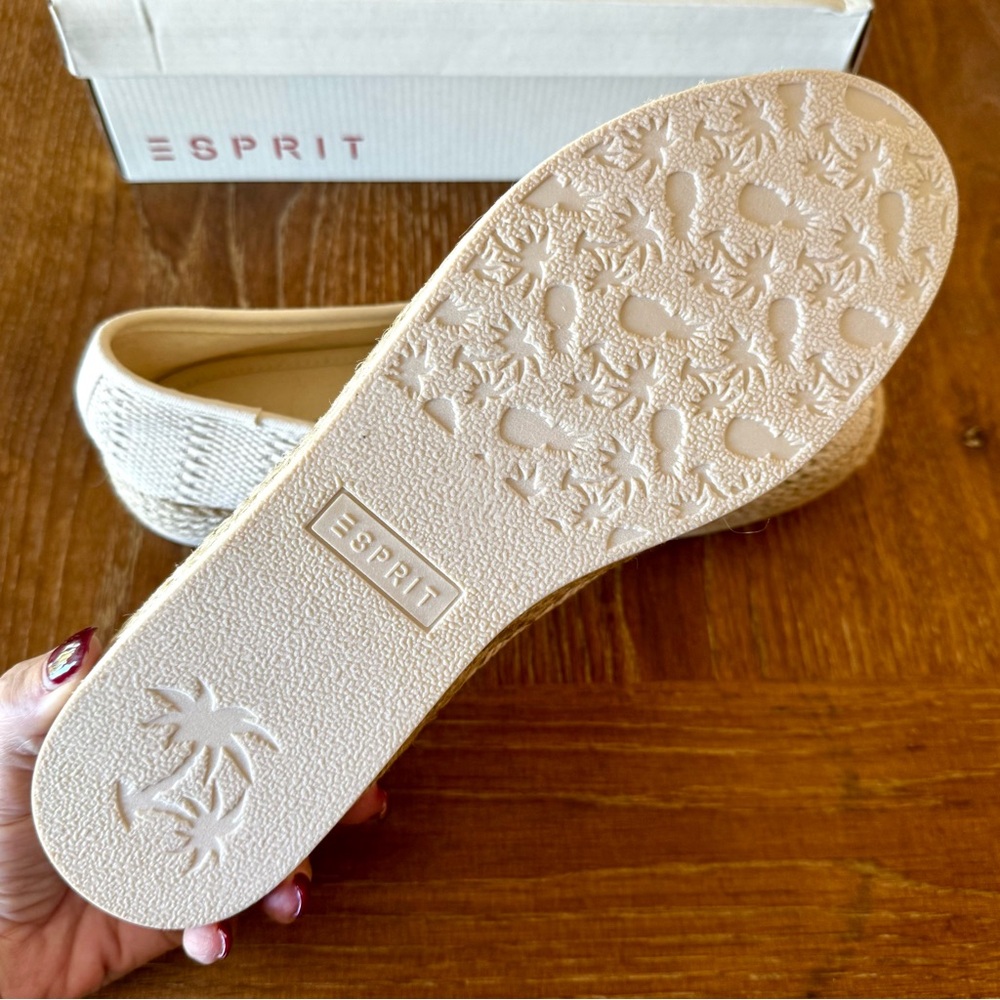 NIB cream Esprit Nadine slip on espadrille flats 9.5M - Picture 10 of 14